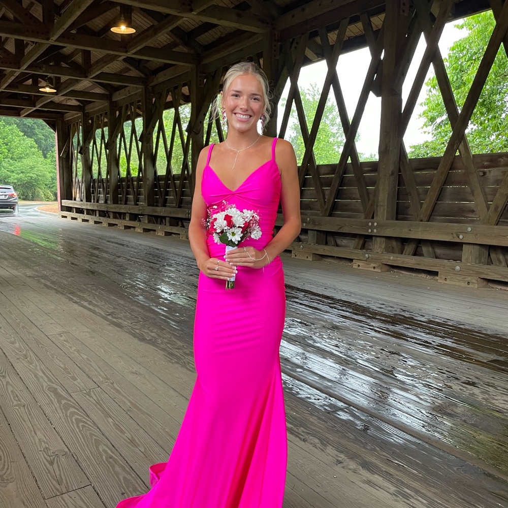 Pink Gown/Prom. No slit in leg. Jessica Angel brand. Sz XS.
